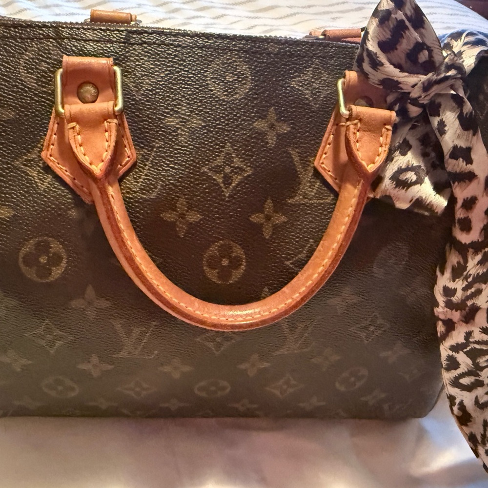 Louis Vuitton Monogram Speedy 30 with Tan Handles